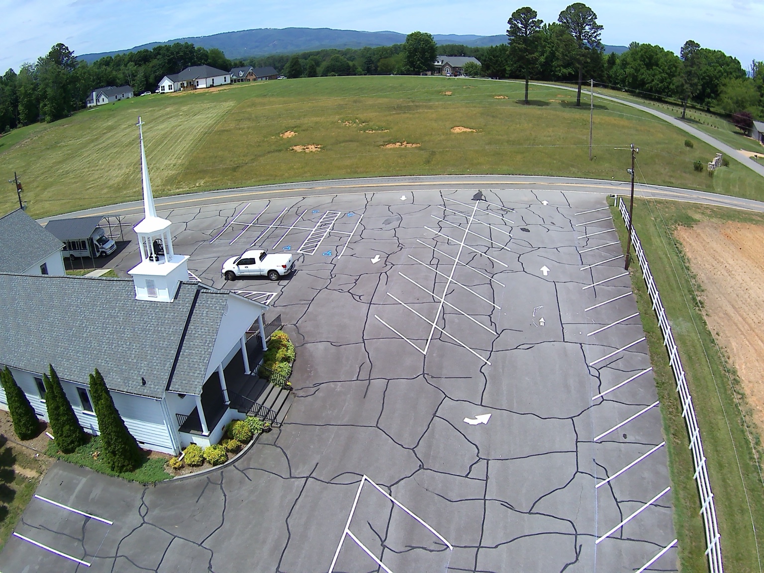 Commercial parking lot in Northwestern NC — Primescape Solutions.