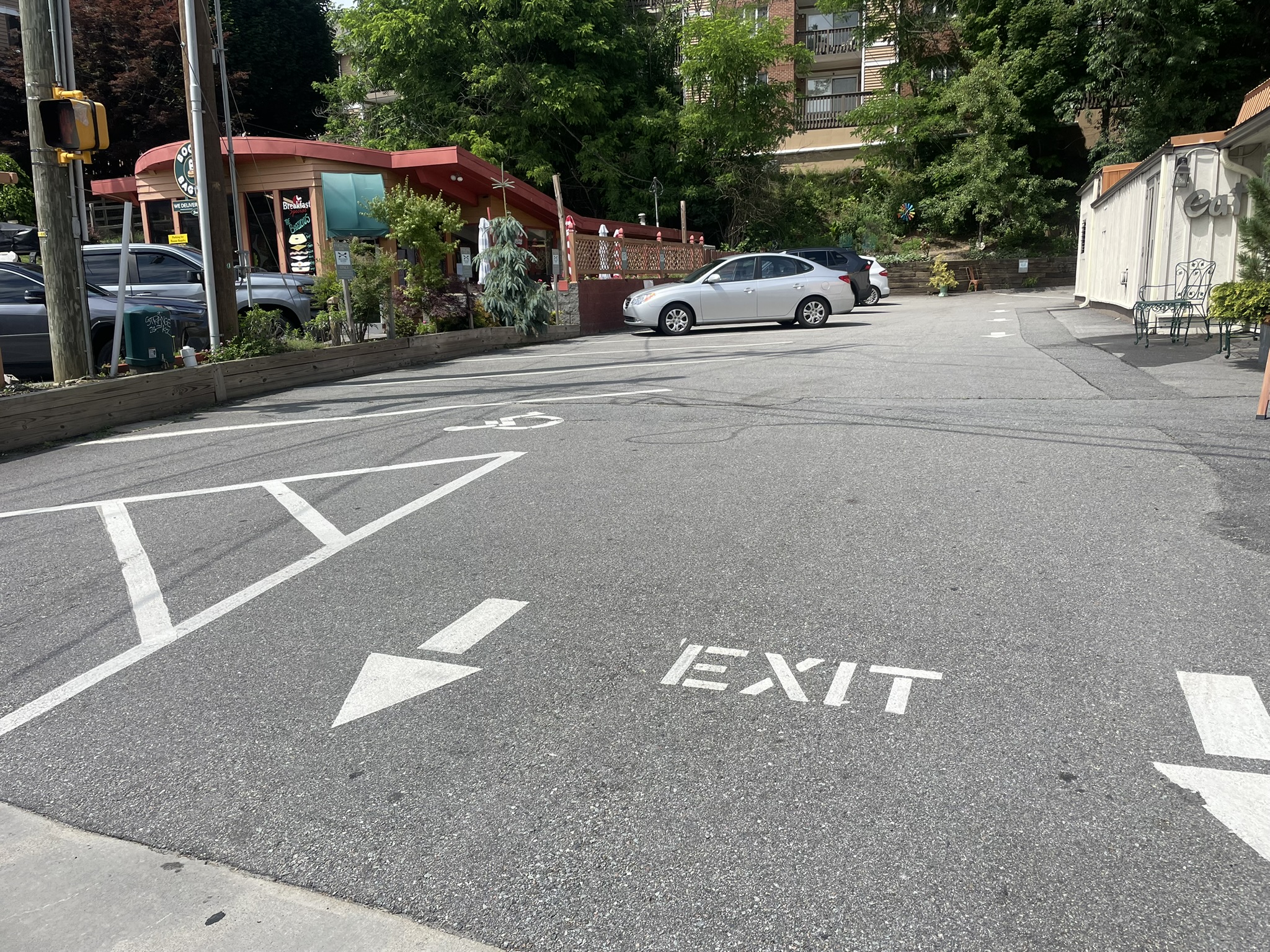 Wildcraft Cafe parking lot before sealcoating and striping